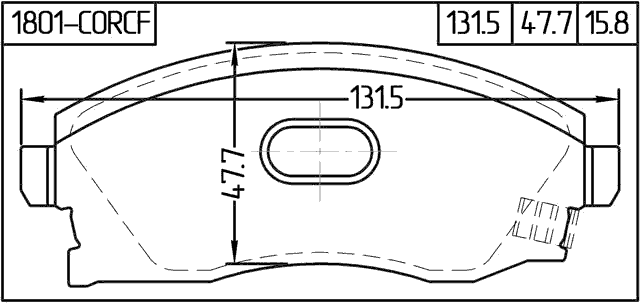 1801-CORCF - PAD KIT, DISC BRAKE, FRONT - KIT (INCLUDING BOLTS, WITH ANTI SQUEAL SHIM)
