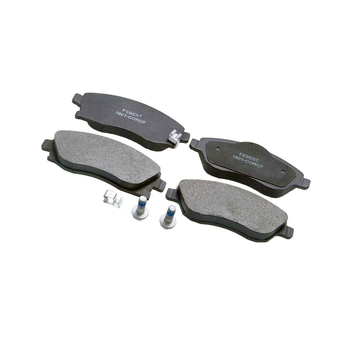 1801-CORCF - PAD KIT, DISC BRAKE, FRONT - KIT (INCLUDING BOLTS, WITH ANTI SQUEAL SHIM) Braking System, Brake Pads