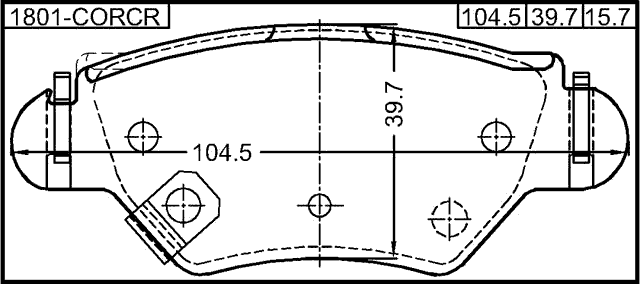1801-CORCR - PAD KIT, DISC BRAKE, REAR - KIT (INCLUDING BOLTS, WITH ANTI-RATTLE SPRING)