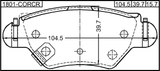 1801-CORCR - PAD KIT, DISC BRAKE, REAR - KIT (INCLUDING BOLTS, WITH ANTI-RATTLE SPRING)