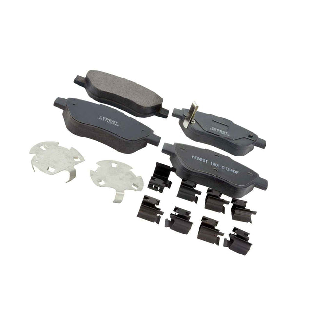 1801-CORDF - PAD KIT, DISC BRAKE, FRONT - KIT (WITH ANTI SQUEAL SHIM, WITH BRACKETS) Braking System, Brake Pads