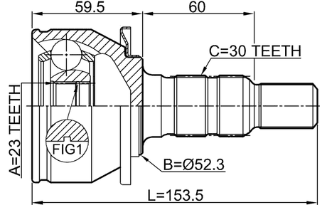 1810-ASJ14AT - OUTER CV JOINT 23X52X30