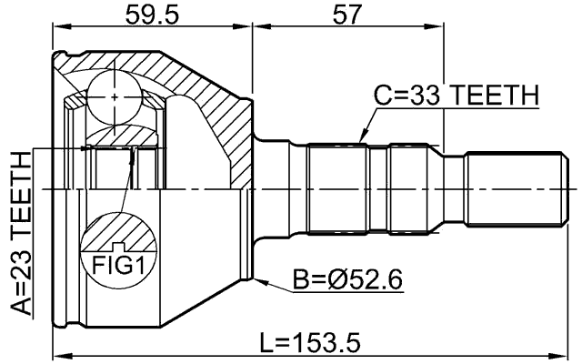 1810-ASJAT - OUTER CV JOINT 23X52X33