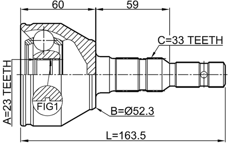 1810-MERB - OUTER CV JOINT 23X52X33