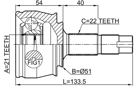 1810-Z12 - OUTER CV JOINT 21X51X22