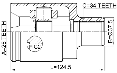 1811-A17DRH - INNER CV JOINT RIGHT 26X37.5X34