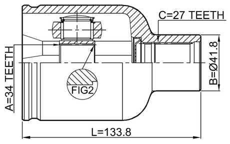 1811-A22DMRH - INNER CV JOINT RIGHT 34X41.8X27