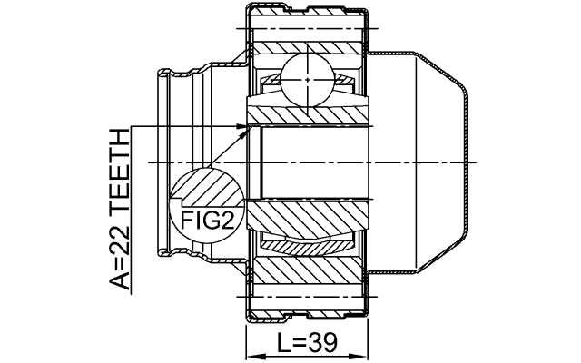 1811-ANTSHA - PROPSHAFT CV JOINT 22X86