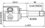 1811-ASJLH - INNER CV JOINT LEFT 23X35X34