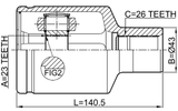 1811-EPICRH - INNER CV JOINT 23X43X26