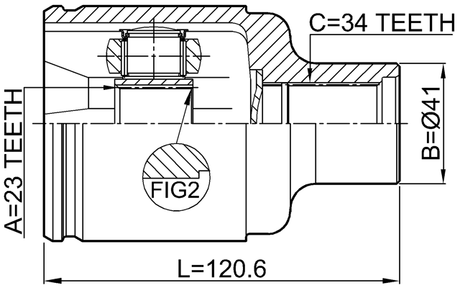 1811-MOKRH - INNER CV JOINT RIGHT 23X41X34