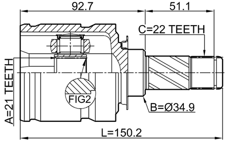 1811-Z12 - INNER CV JOINT 21X34.9X22