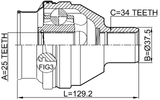 1811-Z16RH - INNER CV JOINT 25X37.6X34