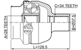 1811-Z19DRH - INNER CV JOINT RIGHT 28X37.5X34