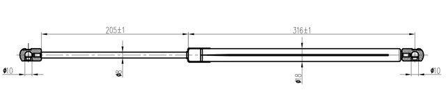 18117-003 - BOOT GAS STRUT L539/520N