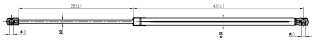 18117-007 - BONNET GAS STRUT L721/180N