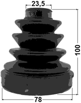 1815-EPIC - BOOT INNER CV JOINT KIT 78X100X23.5