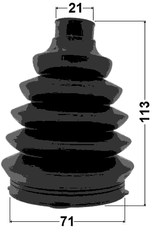 1817P-CORD - BOOT OUTER CV JOINT KIT PVC 71X113X21