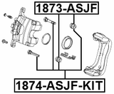 1874-ASJF-KIT - FRONT CALIPER SLIDE PIN KIT