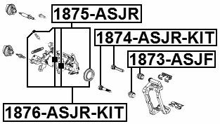 1876-ASJR-KIT - REPAIR KIT, REAR CALIPER PISTON WITH MECHANISM D38