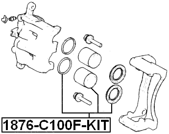 1876-C100F-KIT - REPAIR KIT, FRONT CALIPER PISTON D45
