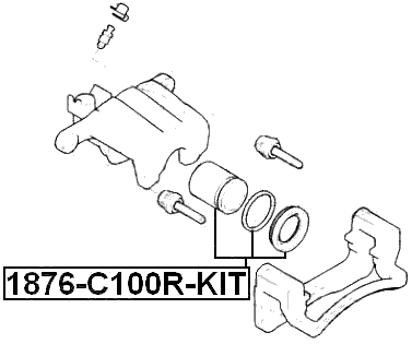 1876-C100R-KIT - REPAIR KIT, REAR CALIPER PISTON D40.5
