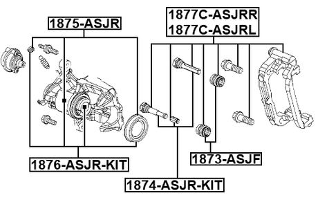 1877C-ASJRR - REAR RIGHT BRAKE CALIPER BRACKET CARRIER (WITH SLIDE PINS)