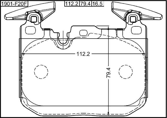 1901-F20F - PAD KIT, DISC BRAKE, FRONT (WITH ANTI SQUEAL SHIM)
