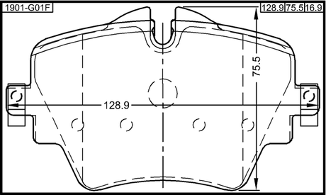 1901-G01F - PAD KIT, DISC BRAKE, FRONT (SET FOR TWO SIDES)