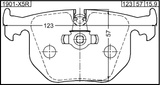 1901-X5R - PAD KIT, DISC BRAKE, REAR (WITH ANTI SQUEAL SHIM)