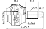 1910-F06R - OUTER CV JOINT REAR 28X65X30
