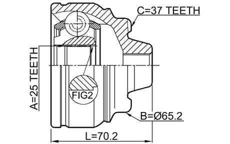 1910-F10 - OUTER CV JOINT 25X65.2X37