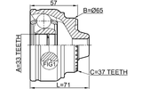 1910-F25 - OUTER CV JOINT 33X65X37