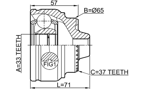 1910-F25 - OUTER CV JOINT 33X65X37