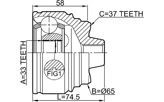 1910-G01F - OUTER CV JOINT 33X65X37