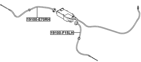 19100-F15LH - PARKING BRAKE CABLE, LEFT