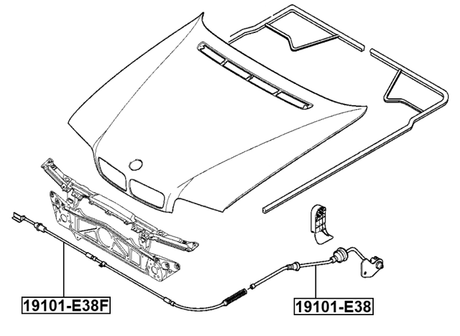19101-E38F - CABLE ASSEMBLY HOOD LOCK CONTROL