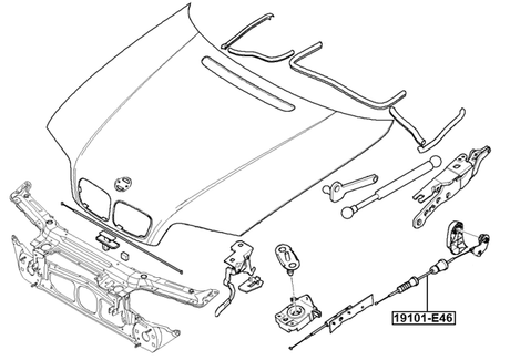 19101-E46 - CABLE ASSEMBLY HOOD LOCK CONTROL