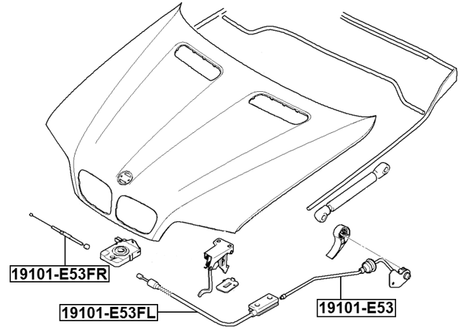 19101-E53FR - CABLE ASSEMBLY HOOD LOCK CONTROL