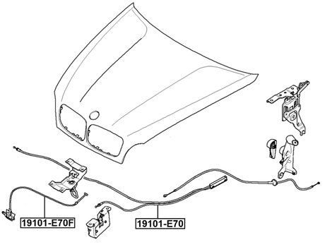 19101-E70F - CABLE ASSEMBLY HOOD LOCK CONTROL