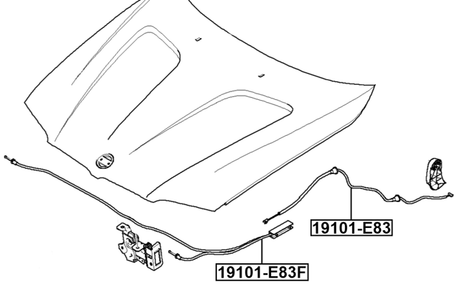 19101-E83F - CABLE ASSEMBLY HOOD LOCK CONTROL