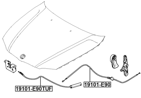 19101-E90 - CABLE ASSEMBLY HOOD LOCK CONTROL