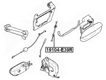 19104-E39R - OUTER DOOR LOCK CABLE