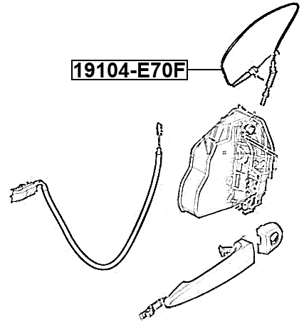 19104-E70F - OUTER DOOR LOCK CABLE