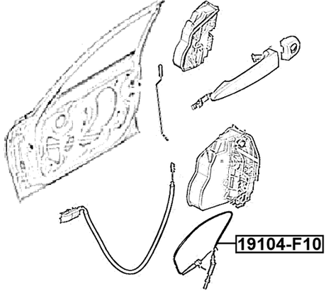 19104-F10 - OUTER DOOR LOCK CABLE