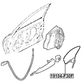 19104-F30F - OUTER DOOR LOCK CABLE