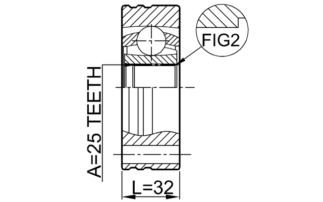 1911-E34 - REAR INNER CV JOINT 25X100