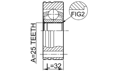 1911-E34 - REAR INNER CV JOINT 25X100