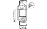 1911-E46SHA - PROPSHAFT CV JOINT 32X86