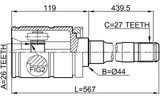 1911-E53RH - INNER CV JOINT RIGHT 26X44X27